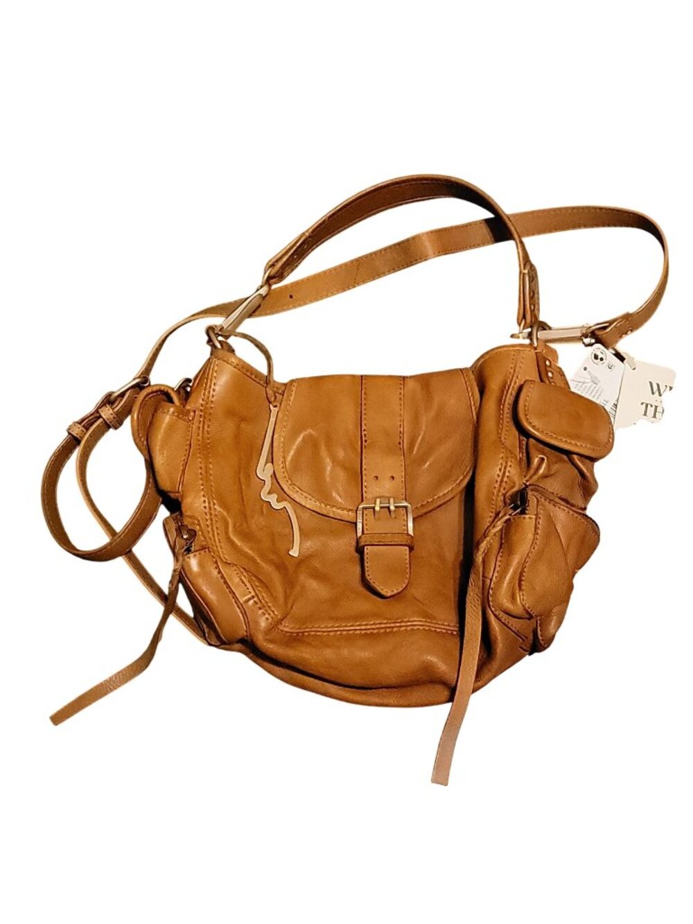 Free People We The Free Baby Asher Leather Tote Boho Chic Heritage Womens 90s
